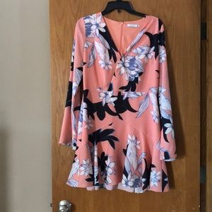 Floral dress with bell sleeves